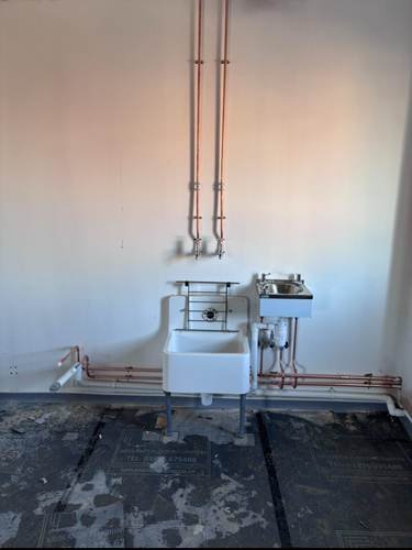 Commercial plant room pipework and equipment