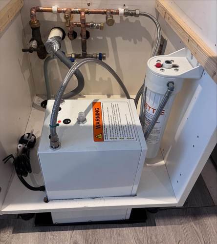 Water heater unit installed