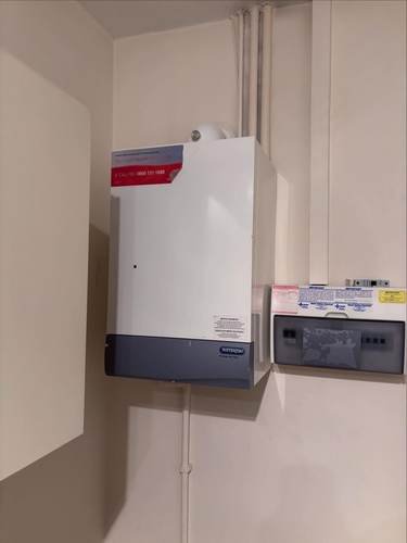 Combi boiler installed on a wall