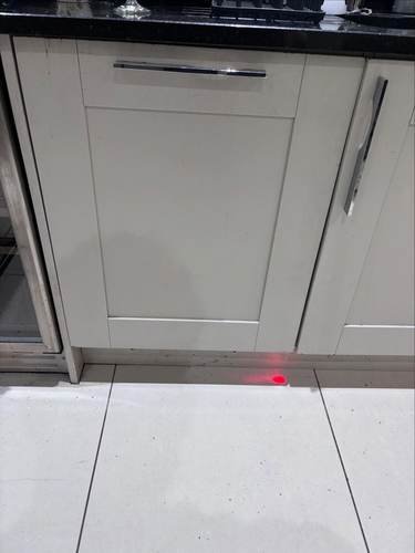 Kitchen cabinet prepared for integrated dishwasher installation